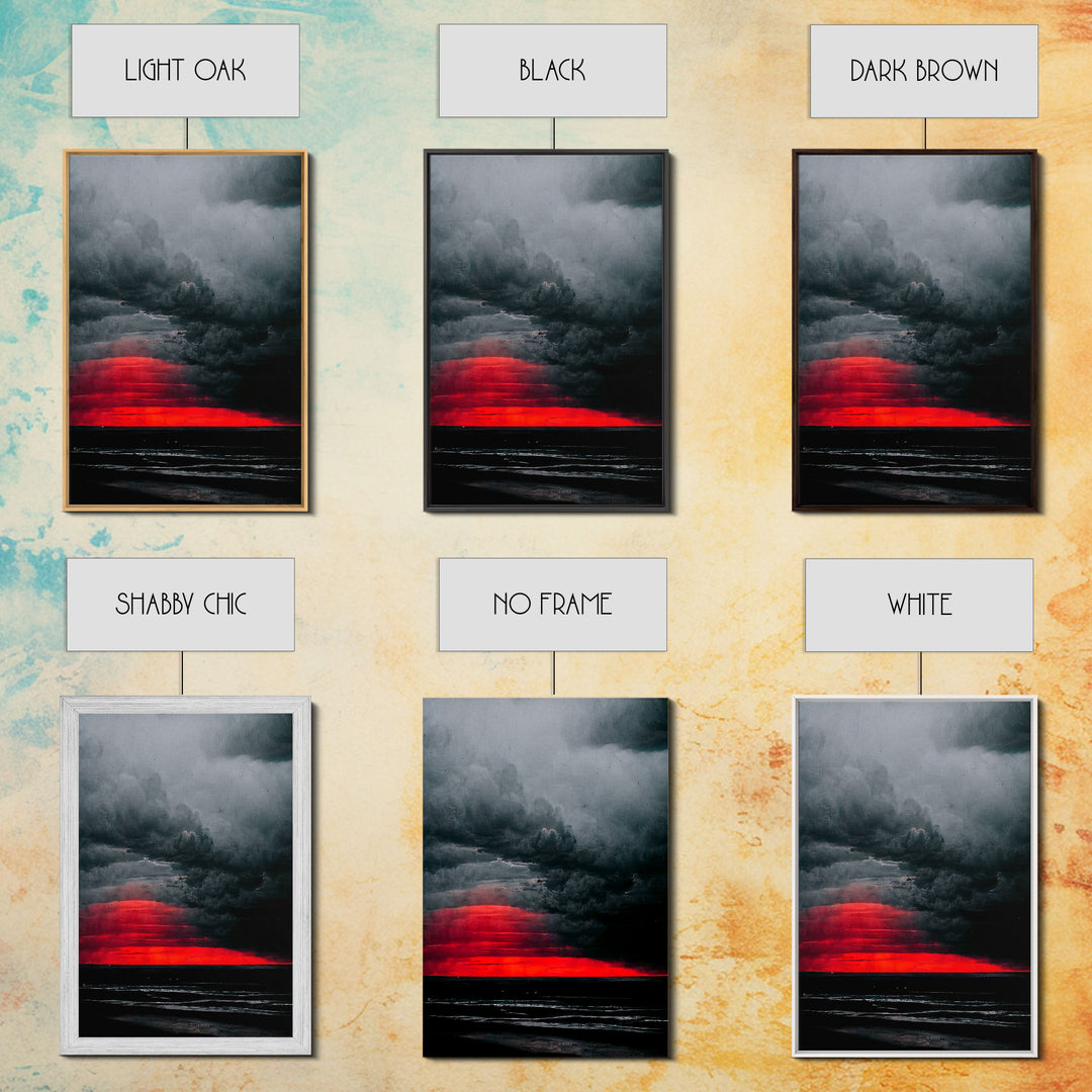 Spooky Horror Canvas Print, Bloodmoon Sunset, Blood moon, Halloween Wall Art, Ready To Hang