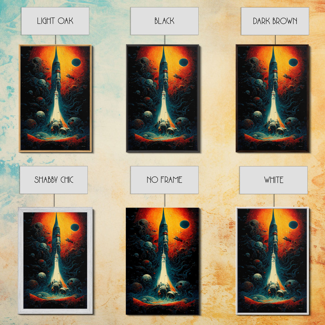 Cosmic Horror Space Exploration Poster Canvas Print, Scifi Wall Art, ready to hang wall art