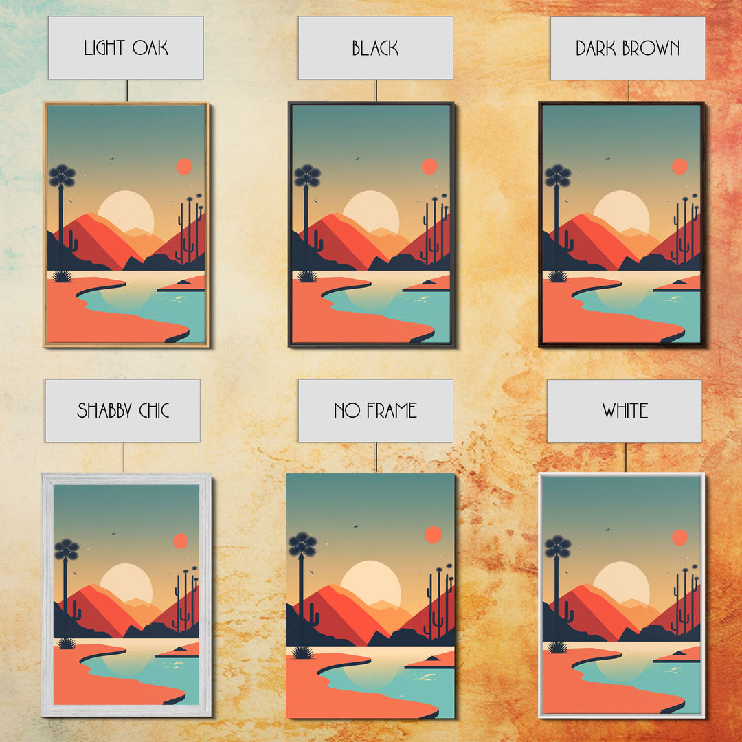 Midcentury Modern Architecture Art, Framed Canvas Prints, Retro Style Retrowave Art, 3 Panel Canvas, 3 Piece Art Set, Sunset Art