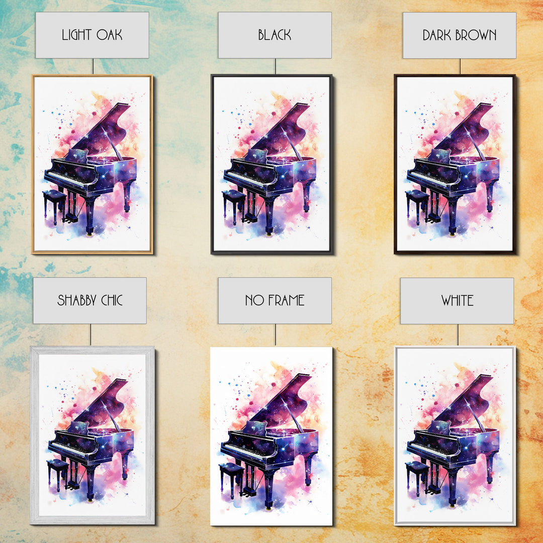 Grand Piano Wall Art, Musical Instrument Print, Studio Art, Framed Canvas Print, Piano Art, Baby Grand Piano