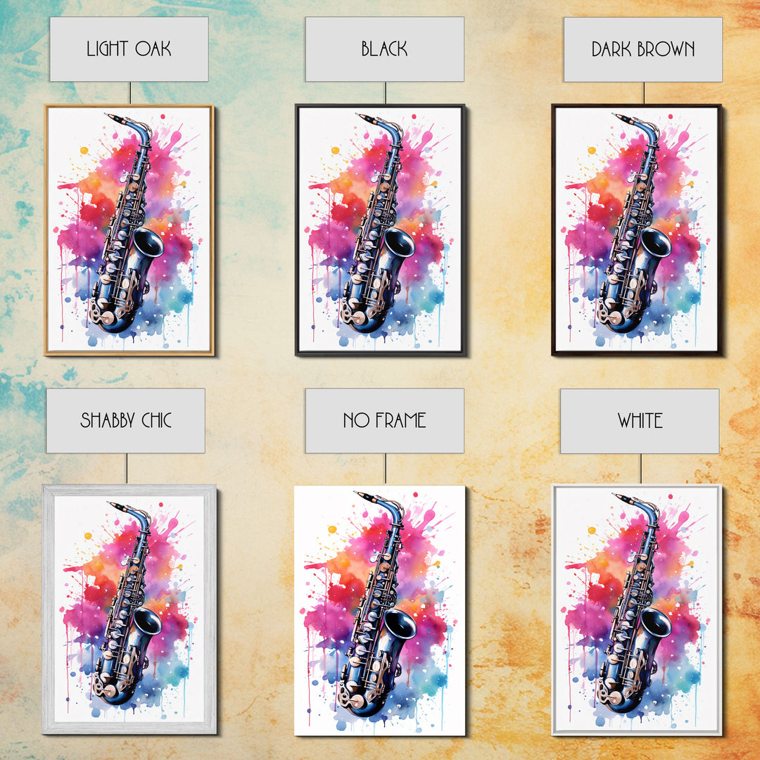 Alto Clarinet Wall Art, Musician Gift, Framed Canvas Print, Clarinet Print, Musical Instrument Art, Gift For Musician, Graffiti Music Art