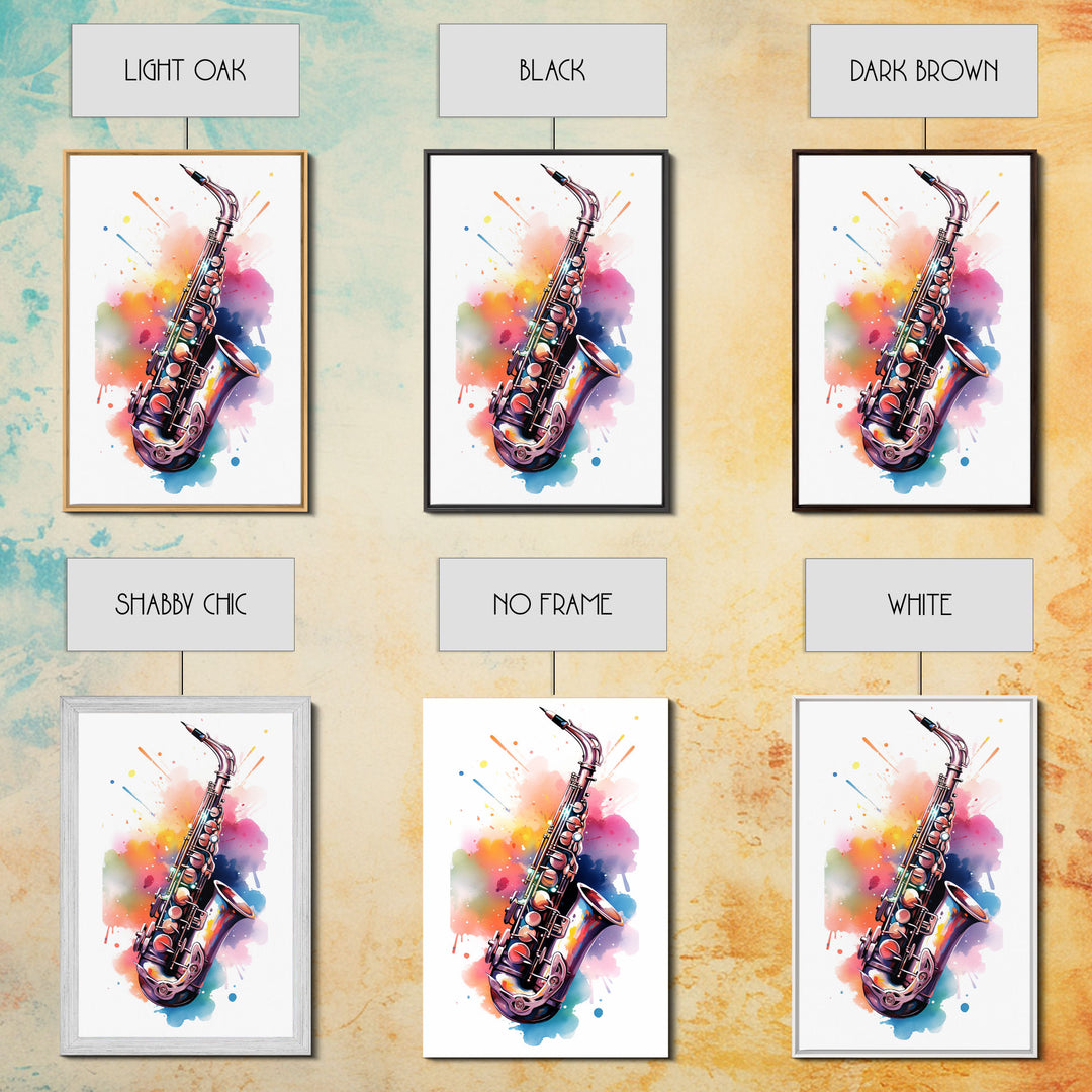 Alto Clarinet Wall Art, Musician Gift, Framed Canvas Print, Clarinet Print, Musical Instrument Art, Gift For Musician, Graffiti Music Art