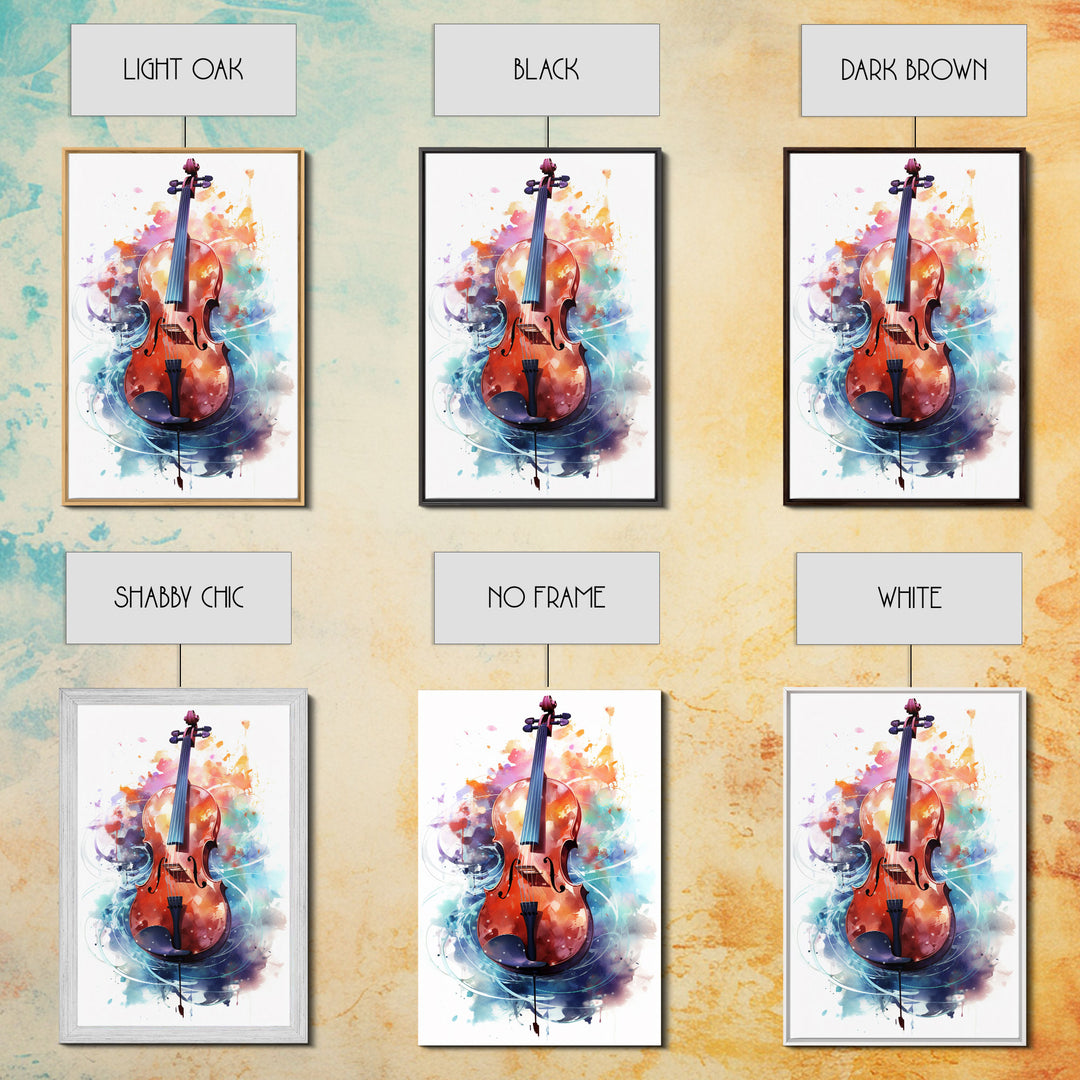 Galaxy Cello Gift, Banjo Wall Art Canvas Print, Stringed Instruments, Cello Art, Banjo Poster Print, Cello Gifts, Musical Art