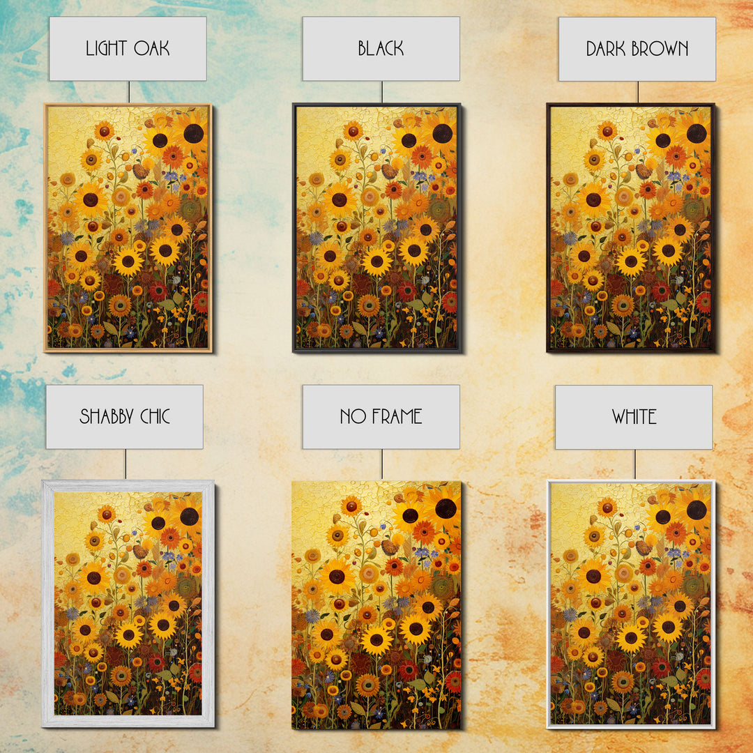 Sunflowers Wall Art, Flower Wall Print, Yellow Flowers, Nature Print, Wildflowers Art, Canvas Print, Wall Art, Vertical Art, Southern Decor