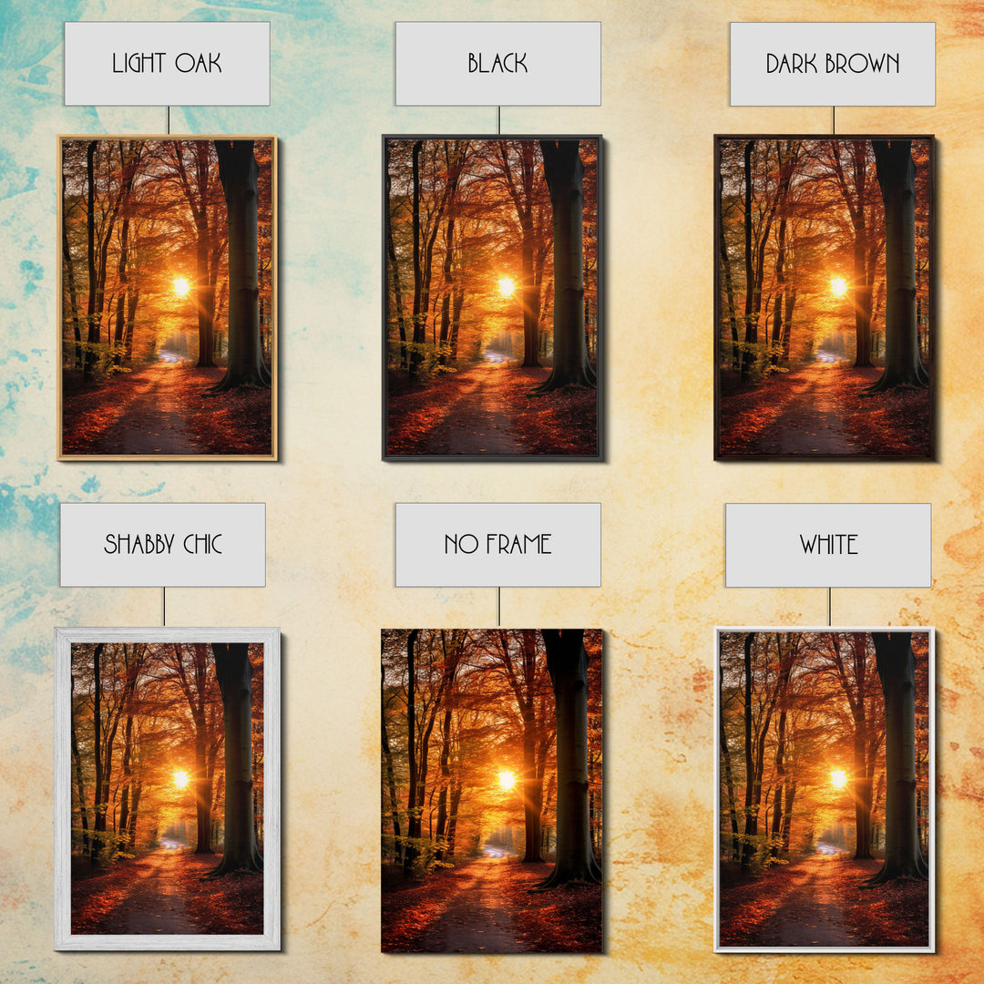 Fall Forest Art, Trees Art Print, Nature Wall Art, Sunset Art, Canvas Print, Wall Art, Vertical Art, Dining Room Prints, Hostess Gift