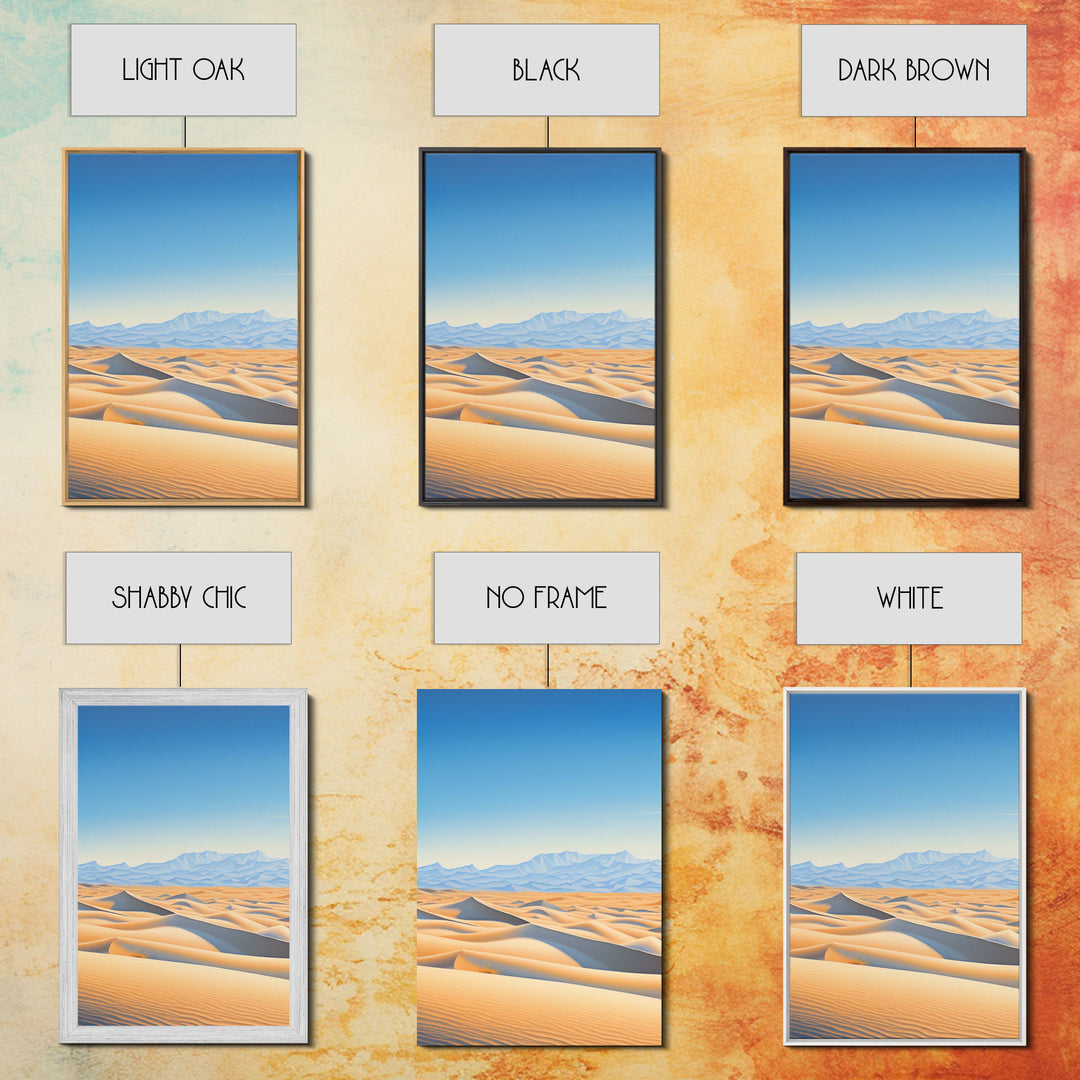 The Sand Dunes, 3 Piece Set, Framed Canvas Prints, Triptych, Desert Painting, Desert Photography Art, Saharan Desert, Multi Piece Wall Art