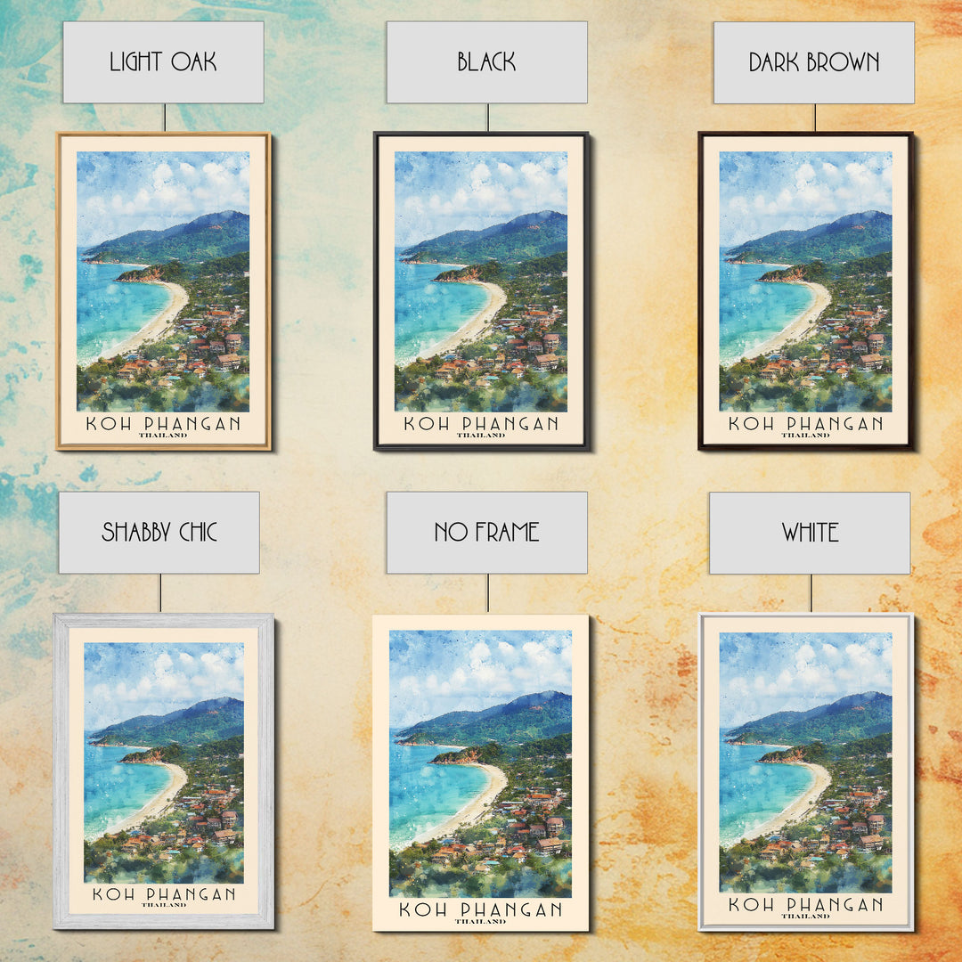 Koh Phangan, Thailand Watercolor Print, Vacation Gift, Thailand Wall Art, Beach Painting, Beach Decor, Beach Or Lakehouse Art