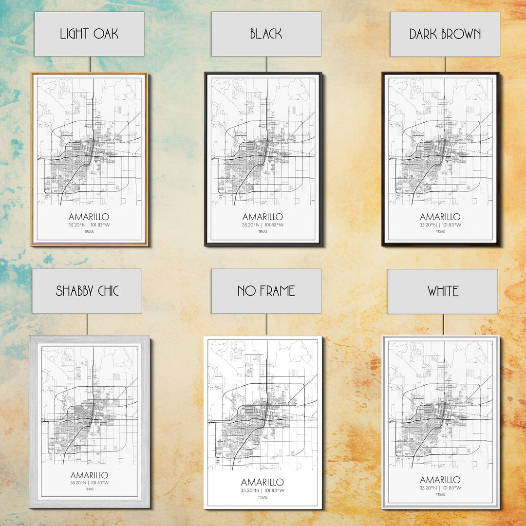 Amarillo Street Map, Texas Map, City Map Wall Decor, Travel Wall Art, Minimalist, Modern Art, Wall Art, Canvas Print, Canvas Wall Art