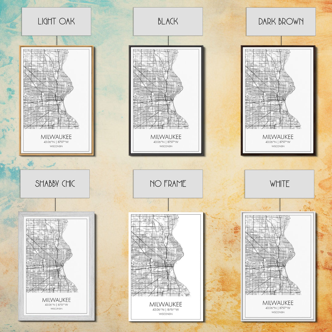 Milwaukee Street Map, Wisconsin Map, City Map Art, Modern Art, Wall Art, Canvas Print, Bedroom Prints, Travel Wall Décor, Friend Gift