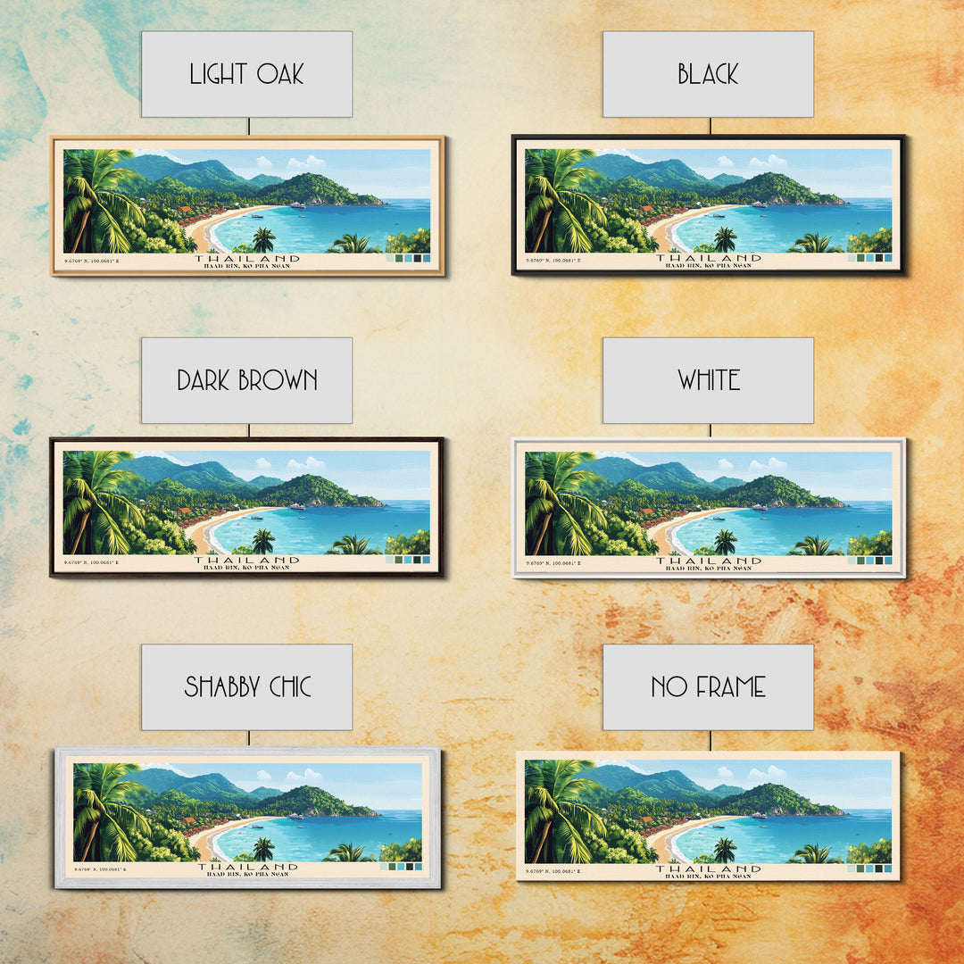 Thailand, Haad Rin, Ko Pha Ngan Panoramic Print, Vacation Gift, Haad Rin, Ko Pha Ngan Wall Art, Beach Painting, Beach Decor, Beach Or Lakehouse Art