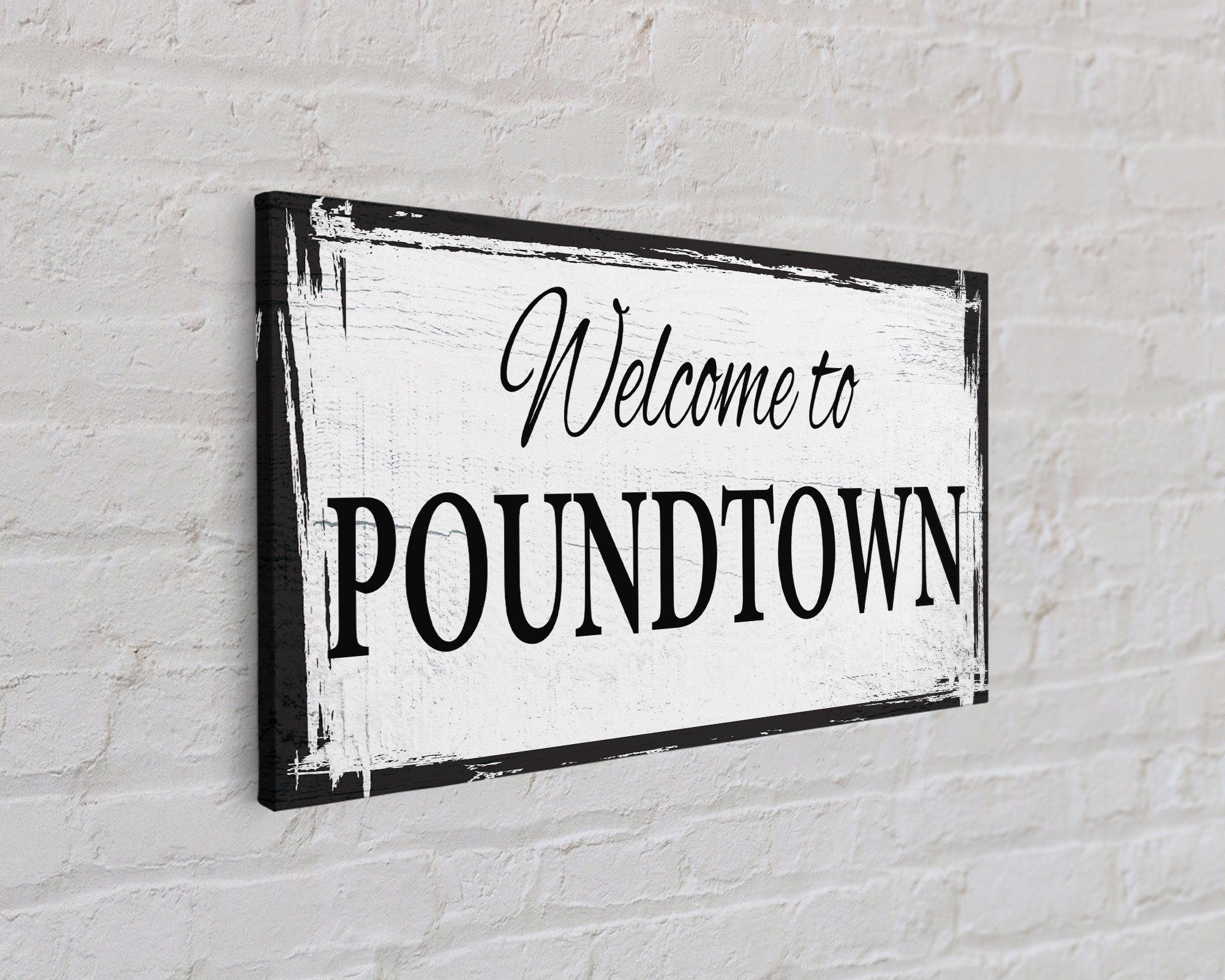 Welcome To Poundtown Canvas Sign, Funny Bedroom Sign, Above The Bed Sign, Crude Humor, Poundtown Sign, Funny Wedding Gift