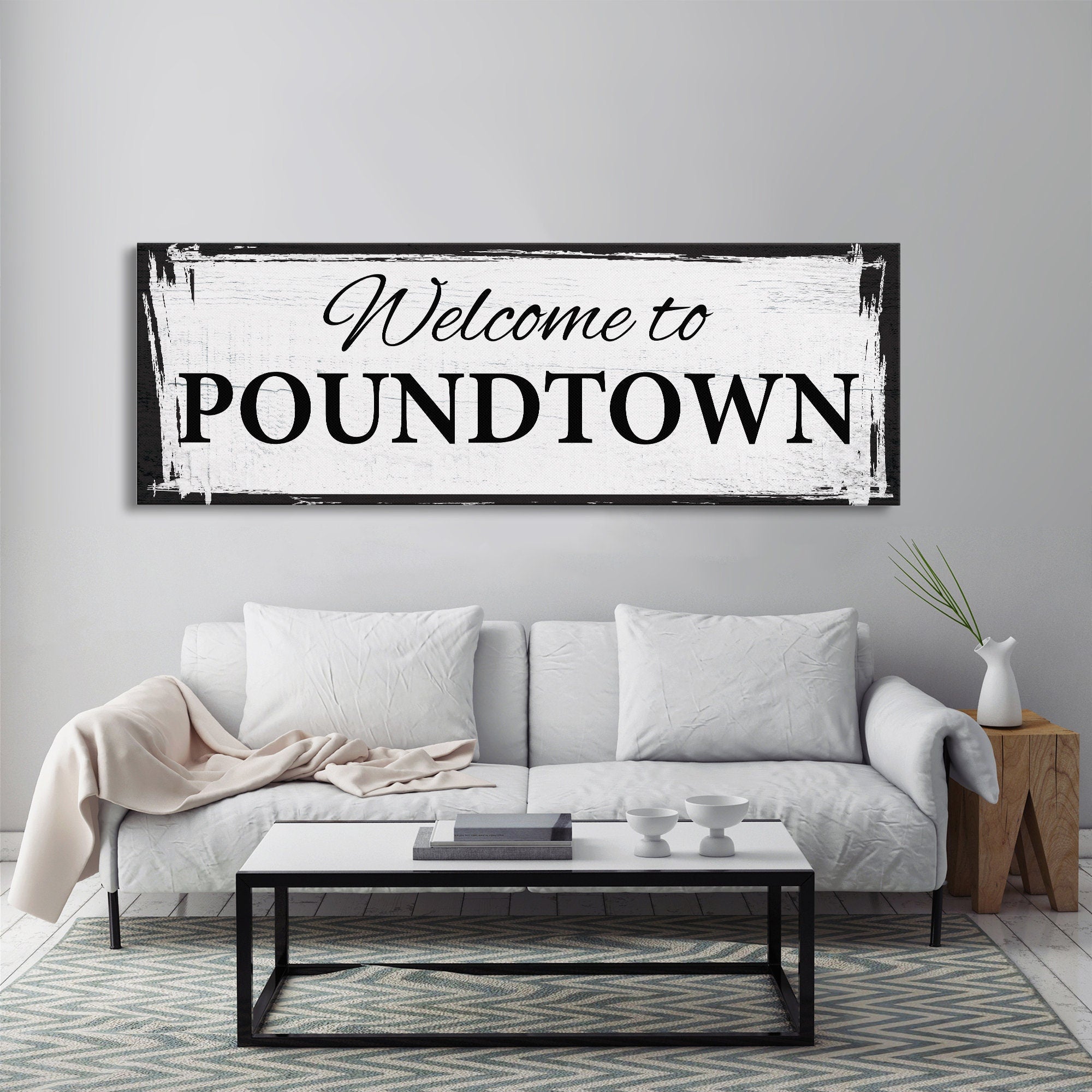 Welcome To Poundtown Canvas Sign, Funny Bedroom Sign, Above The Bed Sign, Crude Humor, Poundtown Sign, Funny Wedding Gift