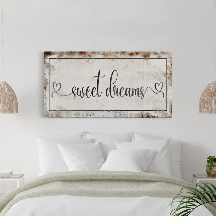 Master Bedroom Sign, Sweet Dreams Canvas Sign, Bedroom Wall Decor, Sign For Bedroom, distressed Canvas Sign, Sign Above Bed, guest room