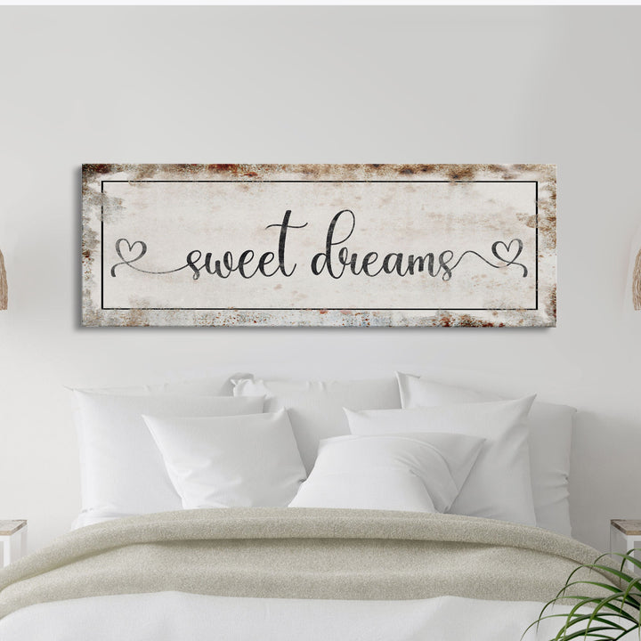 Master Bedroom Sign, Sweet Dreams Canvas Sign, Bedroom Wall Decor, Sign For Bedroom, distressed Canvas Sign, Sign Above Bed, guest room