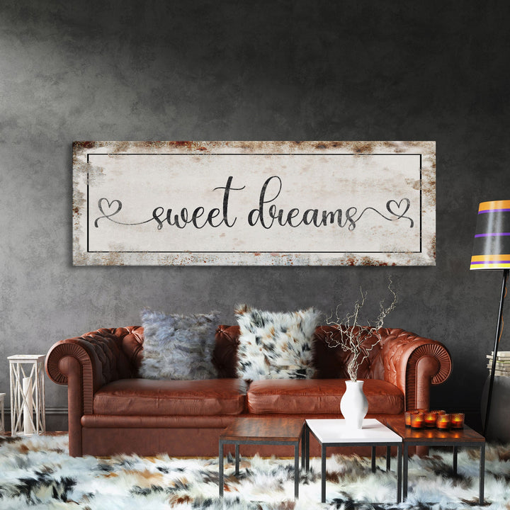 Master Bedroom Sign, Sweet Dreams Canvas Sign, Bedroom Wall Decor, Sign For Bedroom, distressed Canvas Sign, Sign Above Bed, guest room