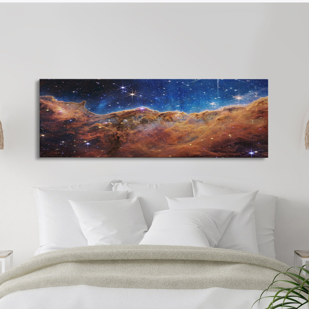 NASA James Webb Space Telescope Carina Nebula High Resolution Space Cosmic Cliffs Star Birth Canvas Nasa Space Prints Art Galaxy Landscape