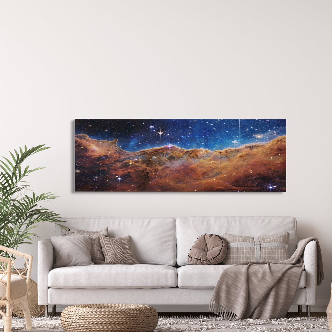 NASA James Webb Space Telescope Carina Nebula High Resolution Space Cosmic Cliffs Star Birth Canvas Nasa Space Prints Art Galaxy Landscape