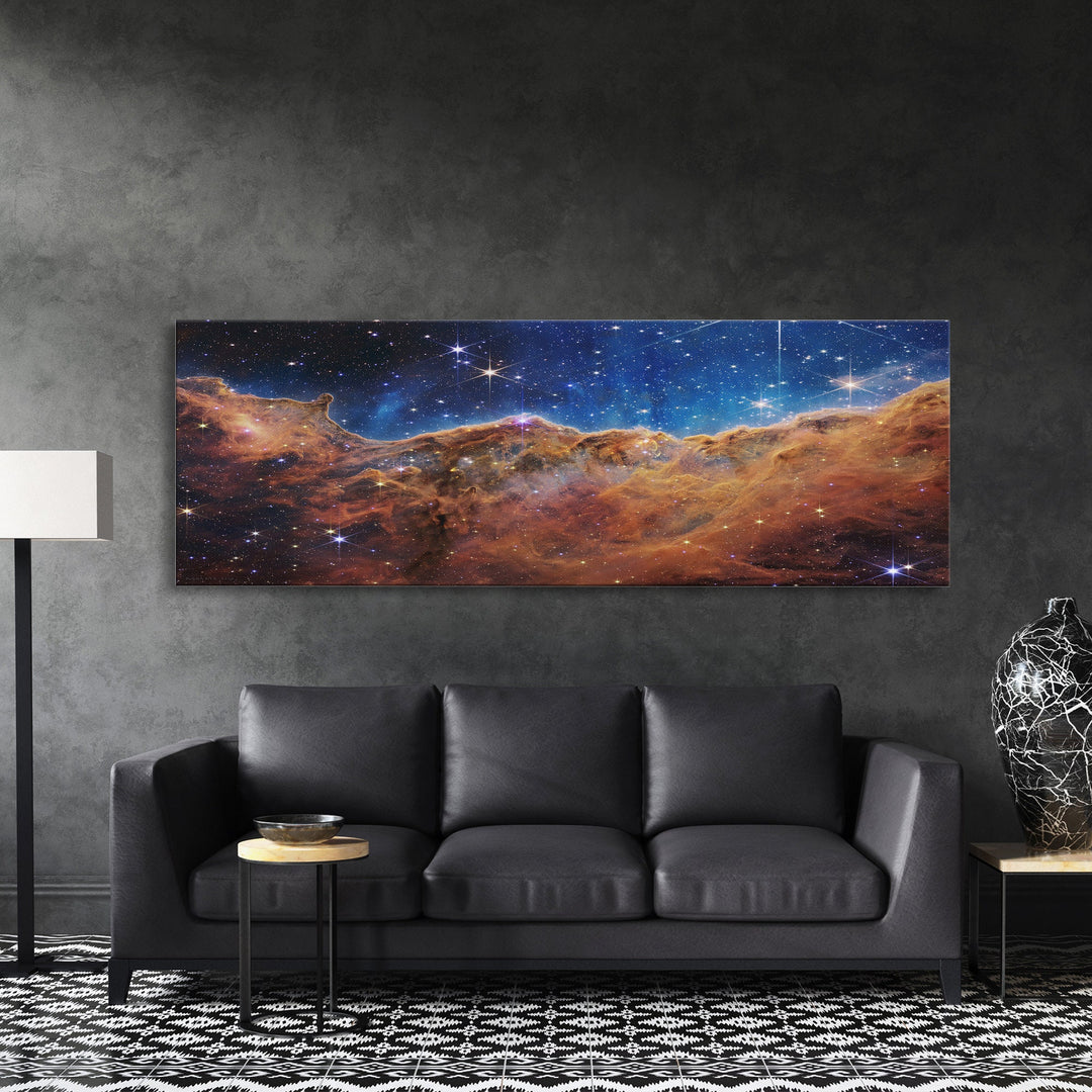 NASA James Webb Space Telescope Carina Nebula High Resolution Space Cosmic Cliffs Star Birth Canvas Nasa Space Prints Art Galaxy Landscape