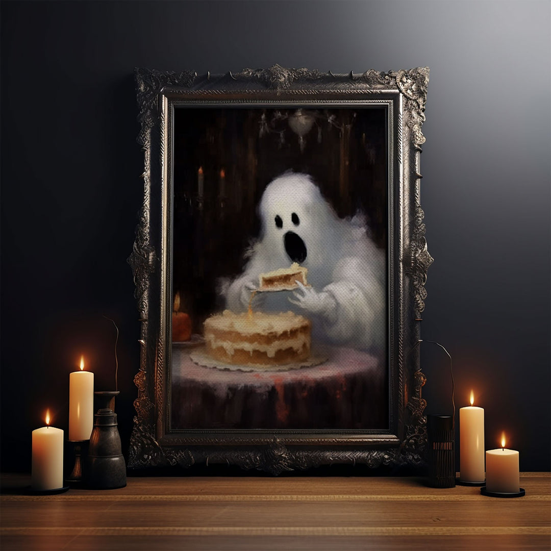 YUM! Ghost Chompin' On A Cake, It's His Birthday! Halloween Decor