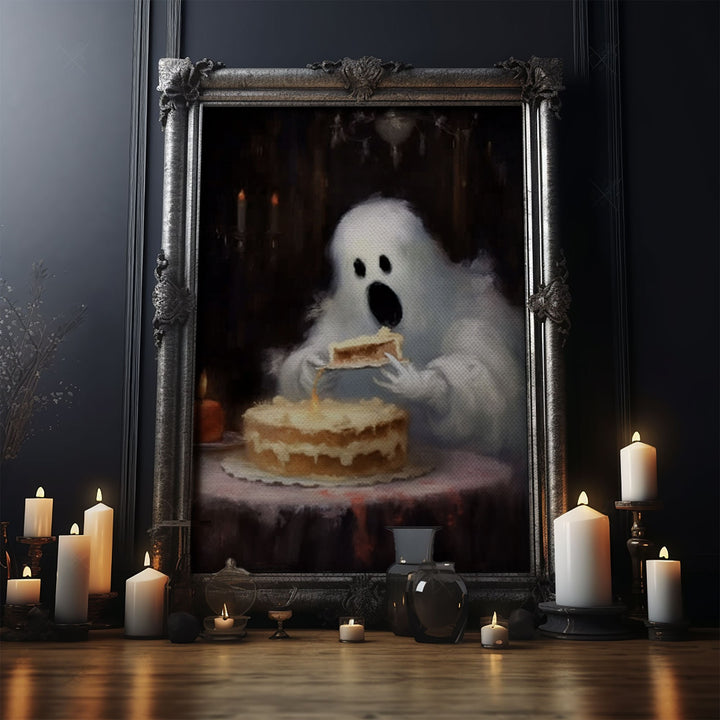 YUM! Ghost Chompin' On A Cake, It's His Birthday! Halloween Decor